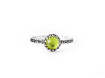 Prstene - CERTIFIKÁT 925/1000 Strieborný prsteň s prírodným olivínom - 7476873_