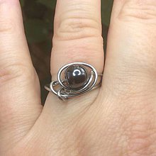 Prstene - nerezový prsteň s čiernym hematitom - 7481968_