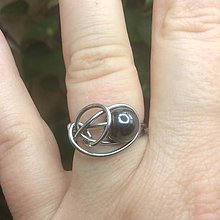 Prstene - nerezový prsteň s čiernym hematitom - 7482138_