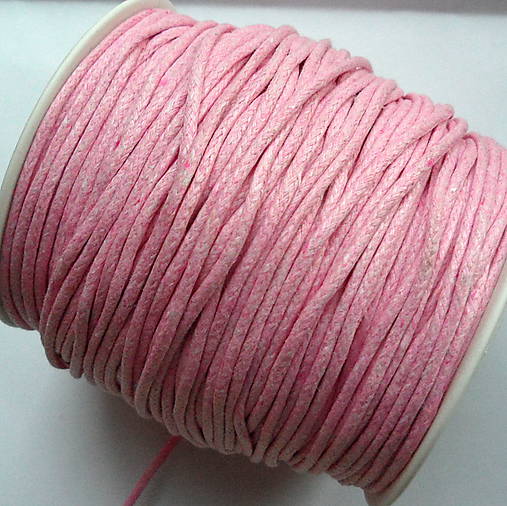 Bavlnená voskovaná šnúrka 1,5mm-1m (ružová)