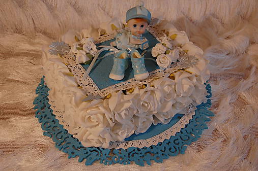 Dekorácie - Dekorácia krstiny - torta - 7482484_