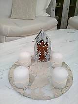 Dekorácie - Kostolík na minimalistický,alebo shabby chic adventný venček... - 7484774_