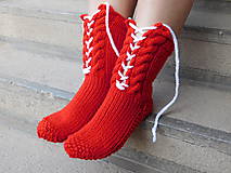 Ponožky, pančuchy, obuv - šnurovačky červené (v.37-38) - 7484706_