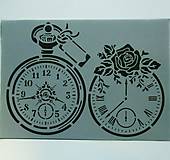 Nástroje - Šablóna Stamperia - 20x30 cm - čas, hodiny, retro, ruža - 7489444_