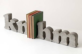 Dekorácie - Držiak kníh z betónu "h" - 7487972_