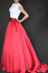 Sukne - Spoločenská zbieraná sukňa s vlečkou rôzne farby - 7486770_