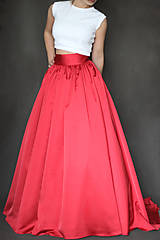 Sukne - Spoločenská zbieraná sukňa s vlečkou rôzne farby - 7486771_