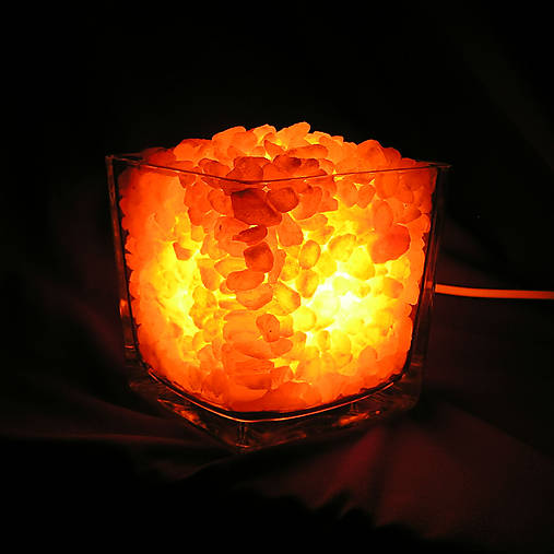  - Relaxačná lampa zo skla so soľnými kryštálmi z Himalájí - ko - 7494113_