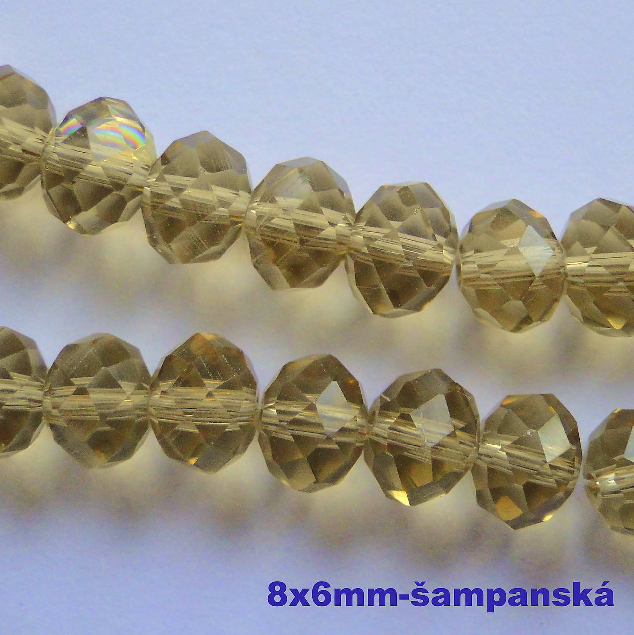Sklenená rondelka 8x6mm-1ks (šampanská)