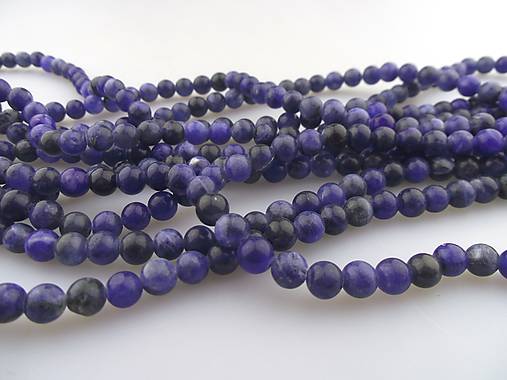 Minerály - sodalit korálky 6mm - 7492369_