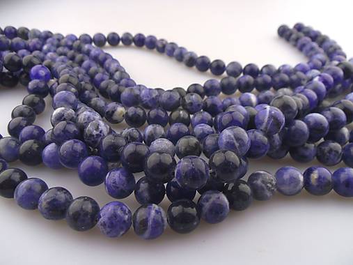 Minerály - sodalit korálky 10mm, A kvalita - 7492409_