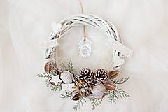 Dekorácie - Vianočný venček biele Vianoce - 7495782_