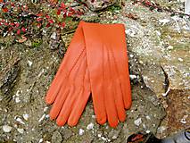 Rukavice - Rezavé dámské kožené rukavice s hedvábnou podšívkou - ručně šité - celoroční - 7497875_
