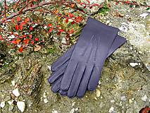 Rukavice - Fialové dámské kožené rukavice s čistým hedvábím - ručně šité - celoroční - 7497945_