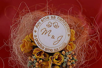 Darčeky pre svadobčanov - Drevená svadobná magnetka ako darček pre hosti 58 - 7502511_