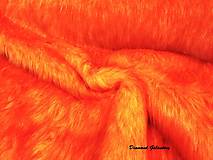 Textil - Kožušina umelá - neónovo oranžová - cena za 10 cm - 7509593_