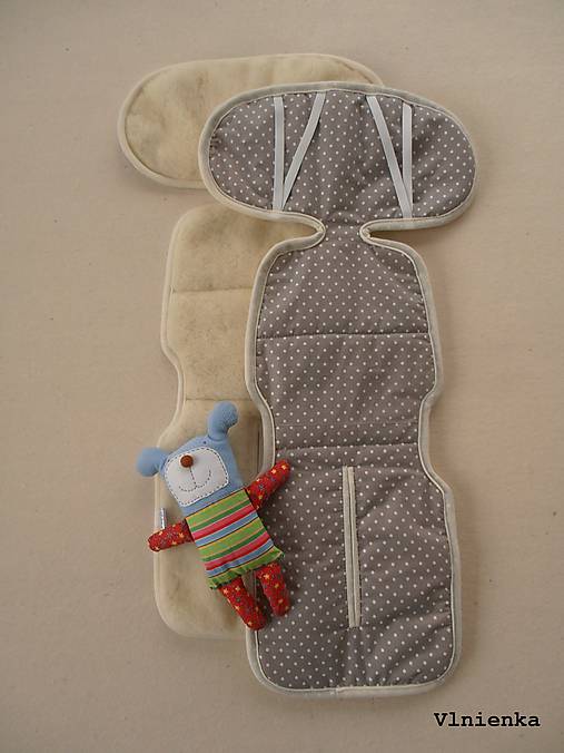 Detský textil - Podložka do autosedačky 9-18 kg 100% Merino proti poteniu a prechladnutiu - 7510389_