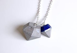 Náhrdelníky - Betónové diamanty duo - 7505788_