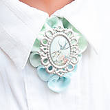 Náhrdelníky - Elegancia a la Chanel - mentolový vintage náhrdelník   - 7508680_