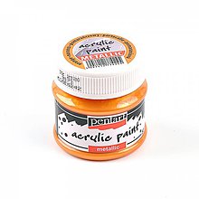 Farby-laky - Akrylová farba 50 ml, Pentart - metalická (pomarančová) - 7514823_