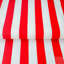 Textil - široké červené pásy, 100 % bavlna, šírka 140 cm, cena za 0,5 m - 7515588_