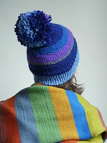 Čiapky, čelenky, klobúky - modrá čapica s brmbolcom-UNISEX - 7515725_