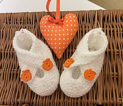 Detské topánky - pletené papučky pre bábätko biele (marhuľka) - 7516478_