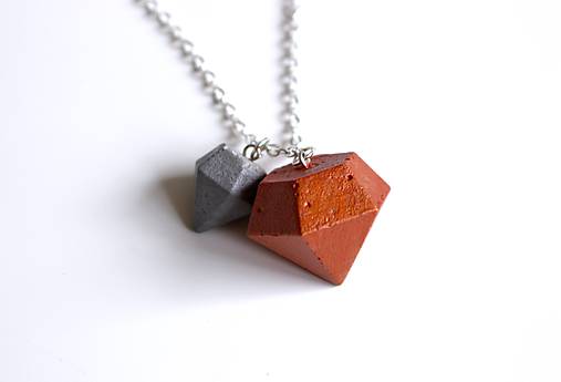 Náhrdelníky - Betónové diamanty duo - 7522837_