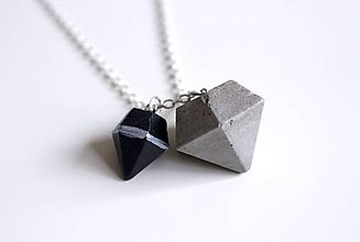 Náhrdelníky - Betónové diamanty duo - 7523130_