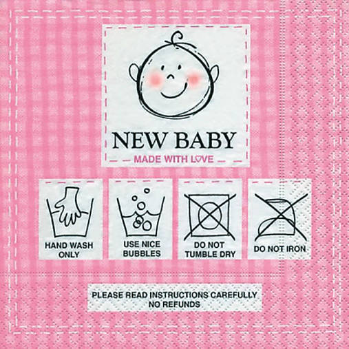  - Servítka "New baby pink", ihneď - 7528404_