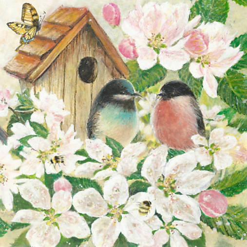  - Servítka "Birds and blossom", ihneď - 7530000_