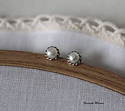 Náušnice - napichovačky biele perly - 7528740_
