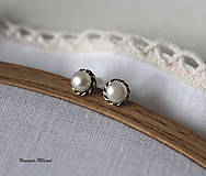 Náušnice - napichovačky biele perly - 7528811_