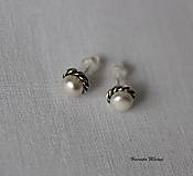 Náušnice - napichovačky biele perly - 7528815_