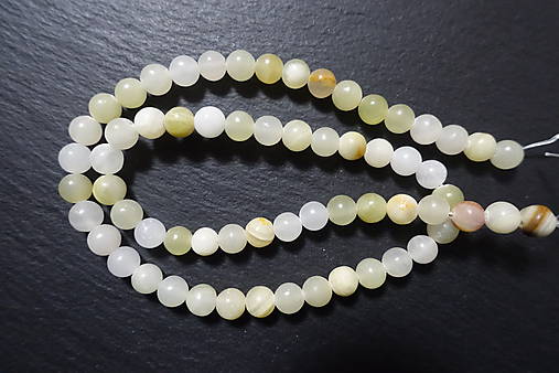 Minerály - Jadeit kvietkovaný 6mm - 7534044_