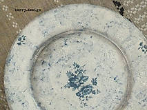 Nádoby - folk modrotlačový drevený tanier | miniberry - 7539983_