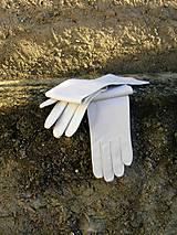 Rukavice - Bílé dámské kožené rukavice - dlouhé - 7541344_