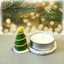 Svietidlá a sviečky - Svietnik vianočný stromček (zlatý NA ZÁKAZKU) - 7538788_
