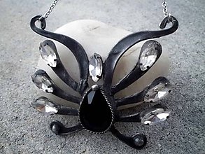 Náhrdelníky - cínový náhrdelník čierny - 7550174_