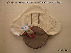 Detský textil - Fusak do kočíka zo 100% ovčej vlny MERINO top super wash - 7555701_