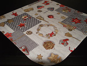 Úžitkový textil - Obrus - Vianočné dekorácie červené - 7559479_