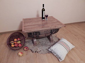Nábytok - Sudový stolík (Wine barrel table)  (2.) - 7558833_