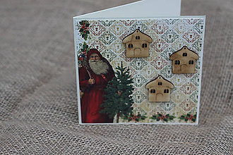 Papiernictvo - Vianočná pohľadnica "Pred oknom, za oknom, stojí Mikuláš" - 7561369_