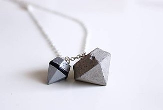 Náhrdelníky - Betónové diamanty natur/silver - 7561323_