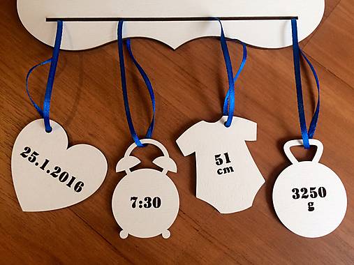 Tabuľky - Prívesky s údajmi o narodení - 7571818_