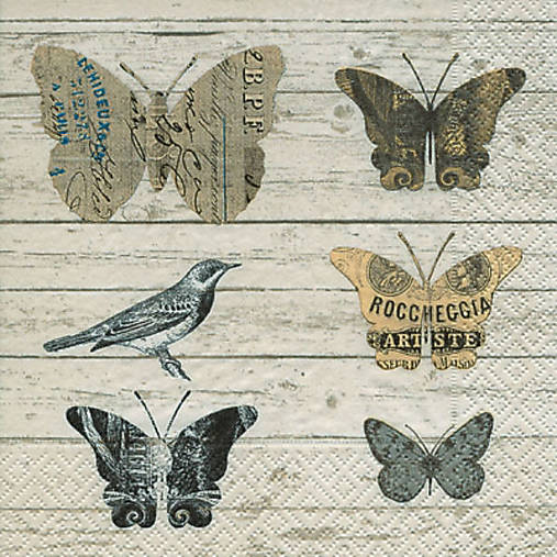  - Servítka "Paper butterflies", ihneď - 7570916_