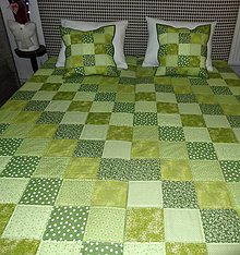 Úžitkový textil - Patchwork. súprava - zelené kocky - 7577435_