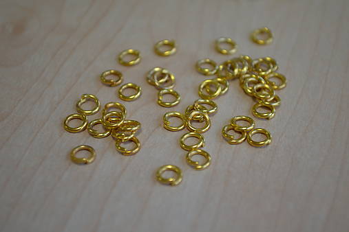 Spájacie krúžky zlaté 5mm, 0.55€/50ks