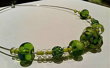Náhrdelníky - Zelený náhrdelník - 7585880_