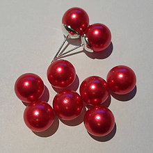 Korálky - Bezdierkové vosk.perly 10mm-1ks (sv.červená) - 7588534_